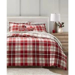 Charter Club Crimson Plaid Flannel 3-Pc. Comforter Set, Full/Queen